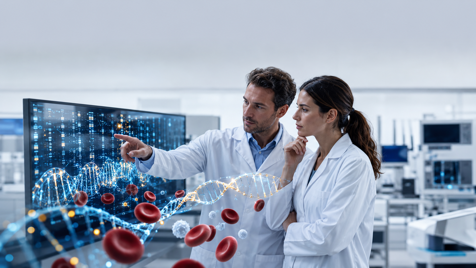 Ricercatori analizzano sequenze di DNA e cellule del sangue per individuare segnali genetici precoci associati ai tumori ematologici.
