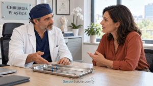 Medico e paziente discutono durante un consulto